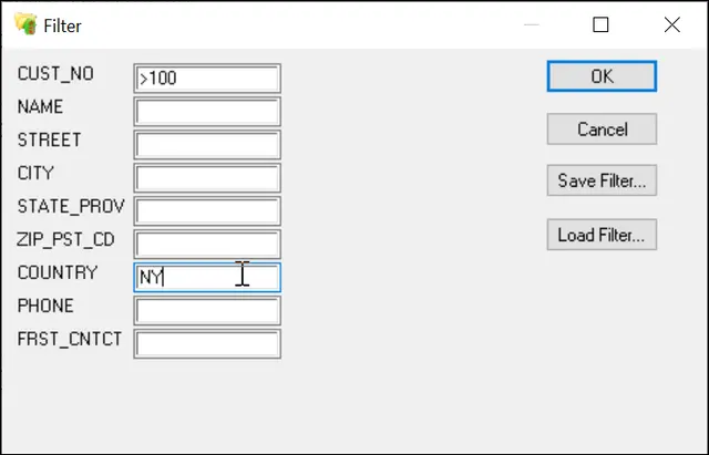 Filter dialog in xls converter